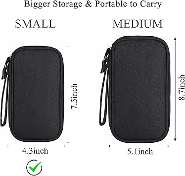 Travel Tech Kit, Universal Carrying Organizer Case Bag for Small Electronics and Accessories, Waterproof (Black)
