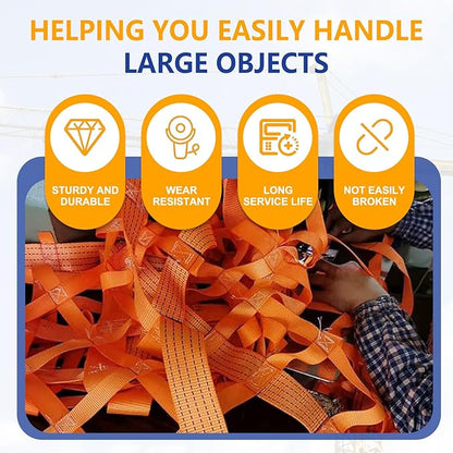 Safety Lifting Net Straps, Flat Nylon Sling Hoisting Net, 3.3' x 3.3'ft Cargo Lifting Nets, Lifting nets and Unloading Heavy Objects(Load:1100lbs) Sling Hoisting Net for Construction Rigging Moving