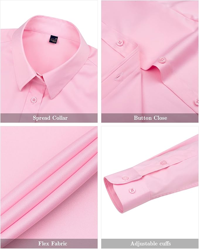 J.VER Womens Dress Shirts Long Sleeve Button Down Shirts Wrinkle-Free Solid Work Blouse 's Choice
