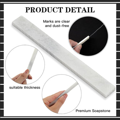 120 Pcs Soapstone Pens Welding Soap Stone Pencils Flat White Soapstone Refills Chalks Marking Tools for Welders Textile Removable Markings on Steel Cast Iron