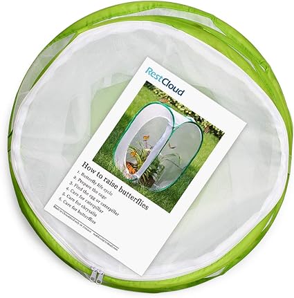 RESTCLOUD Insect and Butterfly Habitat Cage Terrarium Pop-up 12" x 14" Tall