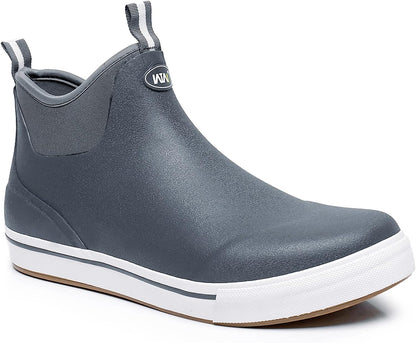 WTW Unisex Rain Boots for Men and Women Waterproof Rubber Fishing Deck Boots Neoprene Boots Slip on Ankle Garden Shoes