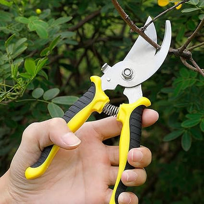 Gardening Scissor Curved Sharp Stainless Steel Blade Garden Cutter Shears Cutting Flowers Trimming Plants Yard Florist Flower Rose Herb Hedge Bonsai Fruits Picking
