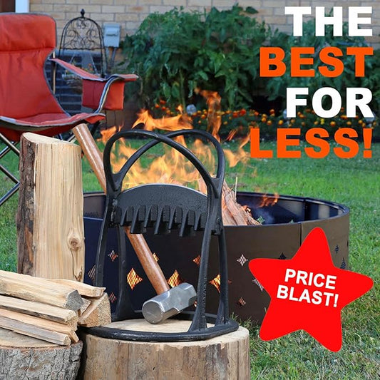 Wood Splitter Kindling er Manual Kindling Splitter Portable Log Splitter, Wedge Made from CAST Steel, No Axe, Black