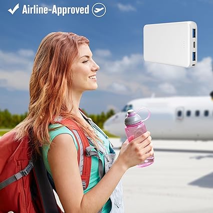 VANYUST Portable Charger, 10000mAh 5V3A Power Bank, USB-C inOut Fast Charging Battery Pack, External Powerbank Compatible with iPhone 16 15 14 13 12 Samsung S22 S21 Google iPad etc (White)