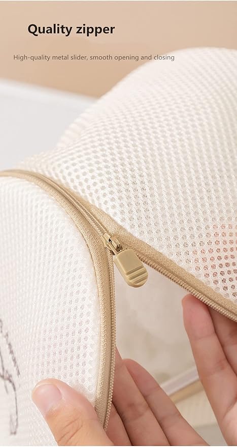 ZITEZHGO Small Mesh Laundry Bags Laundry Wash Bags Laundry Bags Wash Organizer for Delicates Dorm Underwear Bras Underwear (Beige,Bra+Underwear)