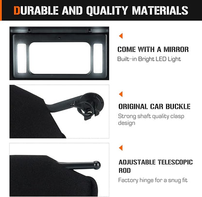 Left  Right Sun Visor with Light for 1997-2004 Chevy Corvette C5 5.7L, Driver  Passenger Side Black Sunvisor Replacement 10442033 10442034