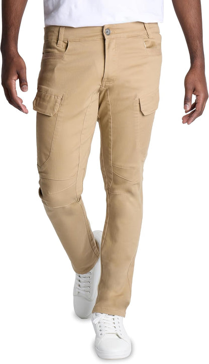 X RAY Men's Stretch Cargo Pants, Casual Flex Hiking Multi-Pocket Tactical Work Slim Fit Cargo Pants for Men