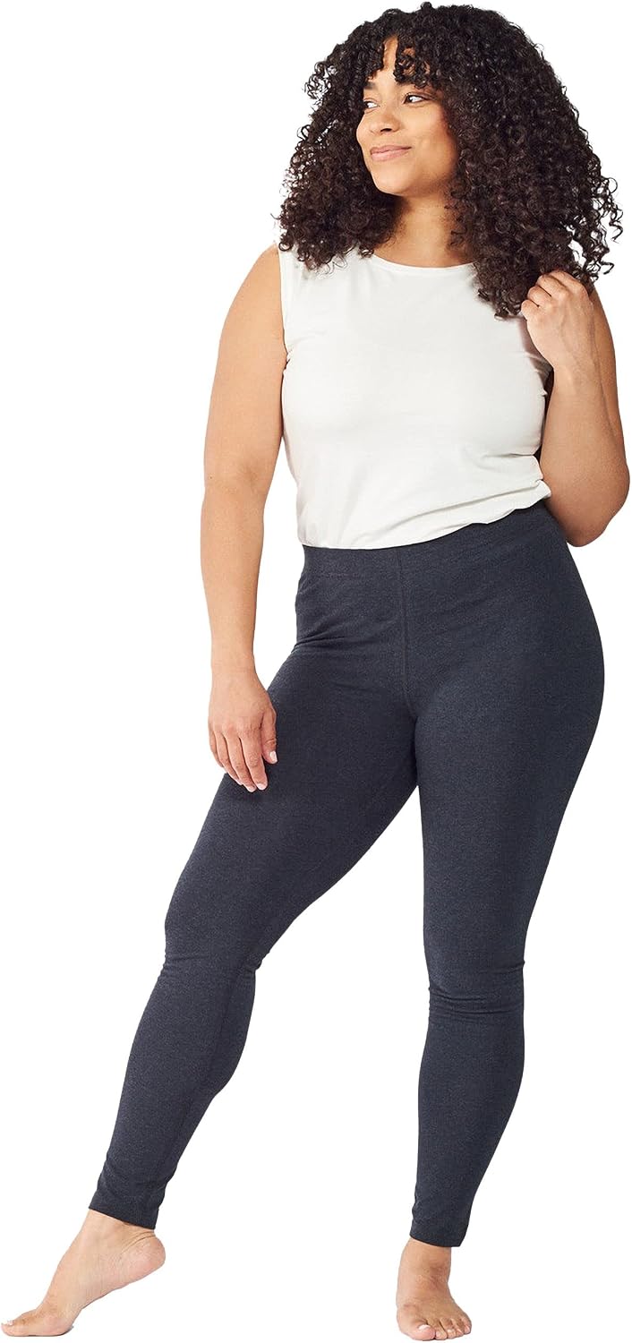 Maggie's Organics Cotton Base Layer Leggings - Ankle Length - Soft & Stretchy- Heather Gray