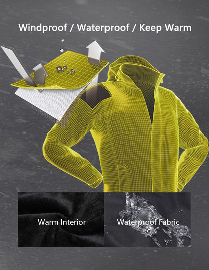 Men's Waterproof Hooded Ski Jacket