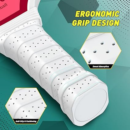 Pickleball Paddles Set of 24, USAPA Approved Lightweight Fiberglass Pickleball Set with 4 Pickleballs, 1 Pickleball Sling Bag, Pickleball Gifts for Women Men Beginners  Professional