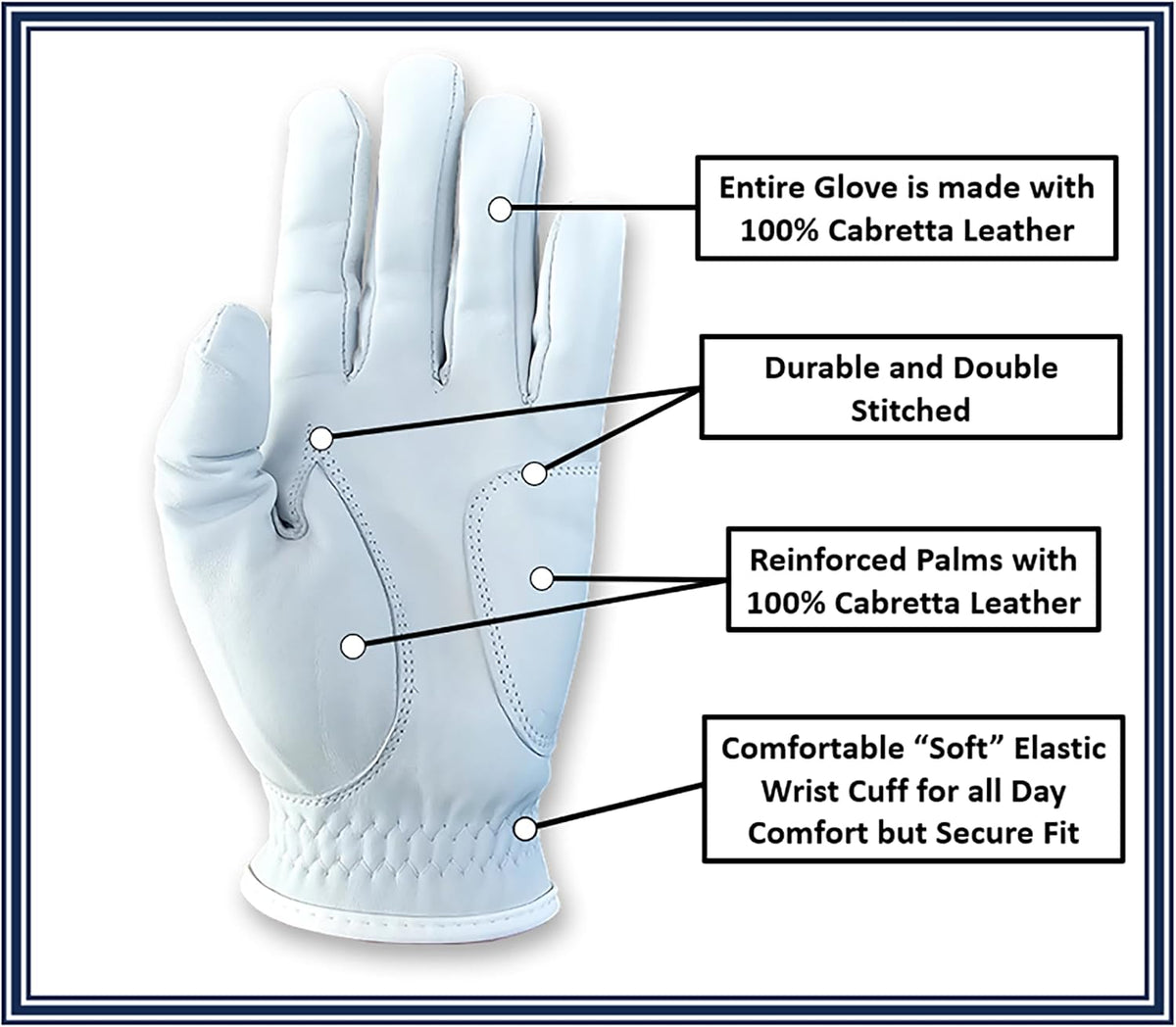 Funny Golf Glove - Premium 100% Cabretta Leather Shocker Golf Gloves Golf Attire and Essentials for Men Fun Golfer Gag Gift Right Left Han