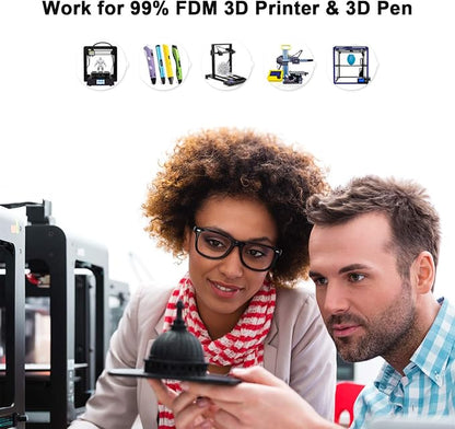 AMOLEN PLA 3D Printing Filament Bundle 1.75mm, Black White Red Blue 250g X 4 Spools Pack 3D Printier Filament, 1KG/2.2 lb in Total, Compatible with Most FDM Printer and 3D Pen