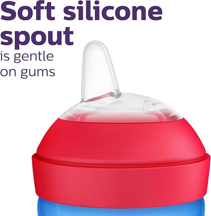 Philips Avent Spout Sippy Cup with Soft Spout and Leak-Proof Design, BlueGreen, 10oz, 2pk, SCF80121