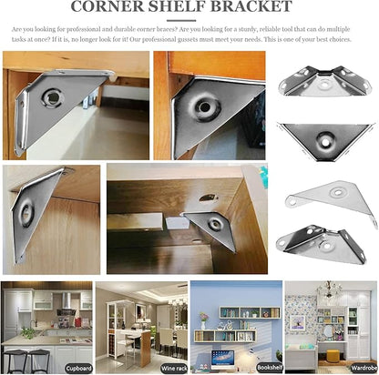 DOITOOL 24pcs Heavy-Duty Corner Braces Design for Furniture Stability Efficiently Fix Desktops Shelves and More Support for Home Projects