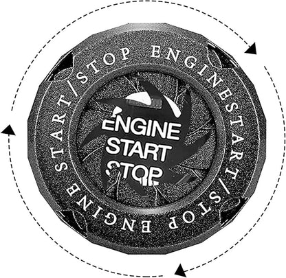 ZKFAR 1 PC Car Engine Push to Start Accessories, Rotary Push Start Button Cover Skull Print, Engine Start Stop Button Cover Rotar, Car Start Button Cover Spin, Motorcycle Startup Decoration (Black)