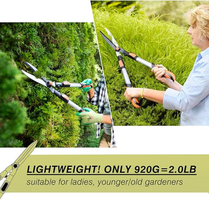 Colwelt Telescopic Hedge Shears 62cm to 80cm, Extendable Garden Hedge Clippers for Trimming Borders, Boxwood, and Bushes, Lightweight Garden Shears with Aluminum Handle, Carbon Steel Sharp Blades