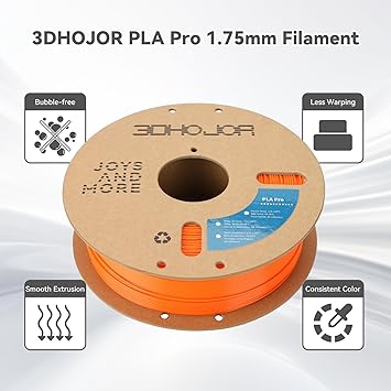 PLA Pro (PLA) Filament 1.75mm, 3D Printer Filament PLA Plus, Cardboard Spool 3D Printing Filament PLA , Dimensional Accuracy - 0.03 mm Orange,1kg