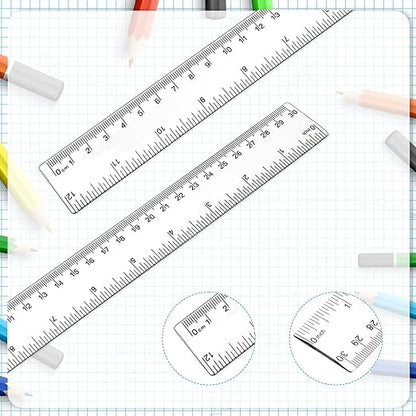 3 Pack 12 Inch Ruler Set Transparent Measuring Tool Plastic Straight Ruler Acrylic Clear Ruler for School Office Student, 559052_5_WBESgfLbk