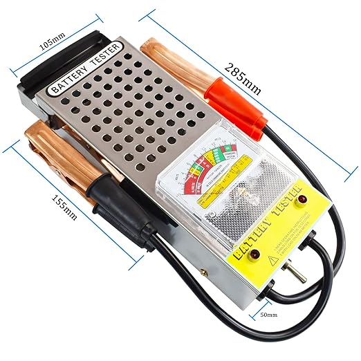 High-Accuracy Battery Load Tester 6V-12V Car Battery Discharge Tester with Voltmeter and Clamps Voltage Tester Automotive Alternator Tester for Car, Van, Boat, Truck, Motorcycle, RV’s Battery