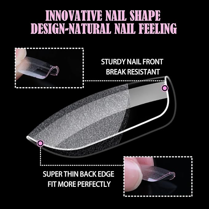Carmu Extra Short Gel Nails Tips, 240pcs Full Cover Half Matte Acrylic Tips, 12 Sizes Pre-Shaped Short Square Press on Nails False Clear Nail Tips for Nail Extension DIY Salon