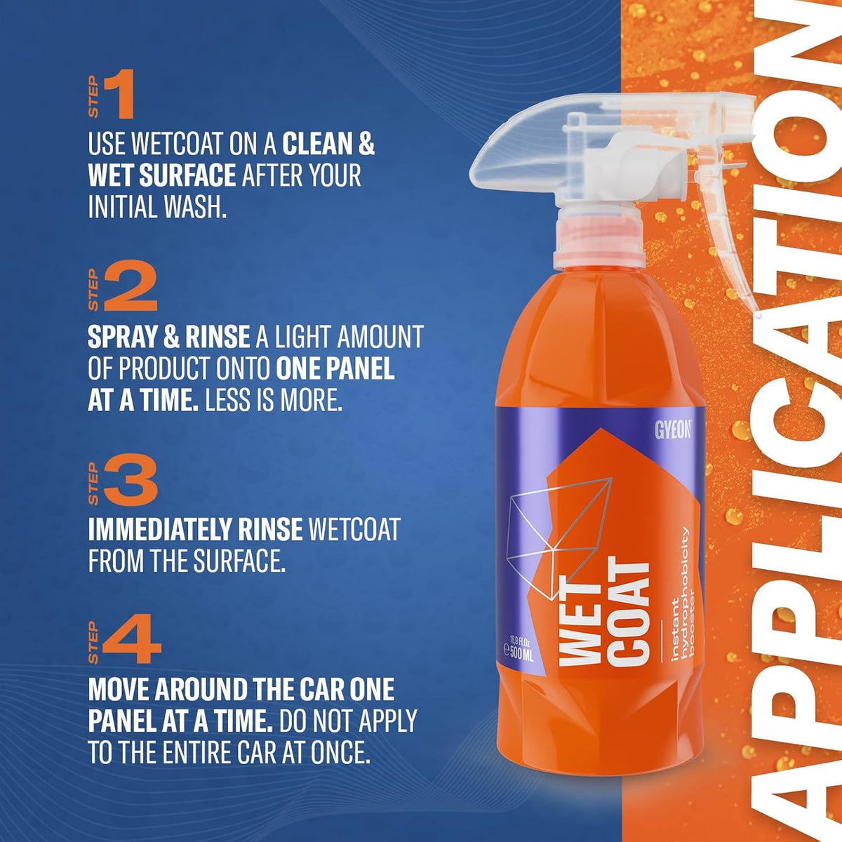 GYEON Wet Coat 4000ml - Hydrophobic Ceramic Spray Coating for Cars - High Gloss Solutions for Your Car Paint Wheels and Glass - Spray On Rinse Off Easy DIY Use Formula