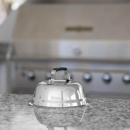 Outset Burger Cheese Melting Dome for Grill, Griddle, and Stovetop, Stainless Steel