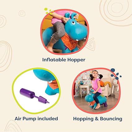 B. toys- Bouncy Boing- Inflatable Hippo Bouncer- Ride On- Sit  Bounce Air Pump Included  Hankypants- 18 Months