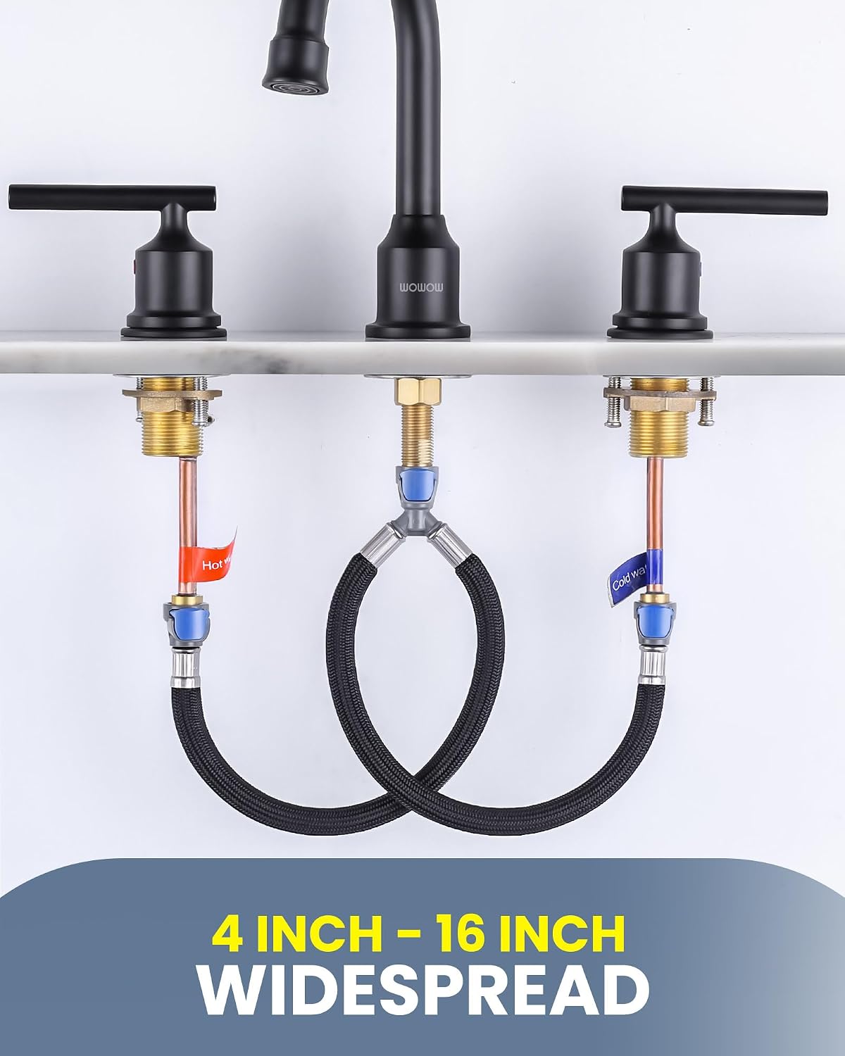 WOWOW Quick Connect Hot and Cold Faucet Supply Hoses
