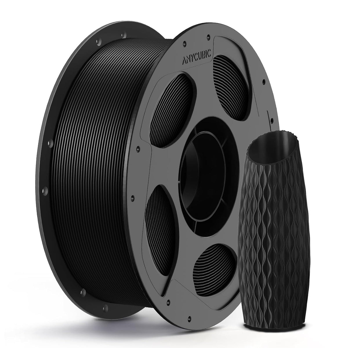 ANYCUBIC PLA 3D Printer Filament, 3D Printing PLA Filament 1.75mm Dimensional Accuracy +/- 0.02mm, 1KG Reusable Spool (2.2 lbs), Black