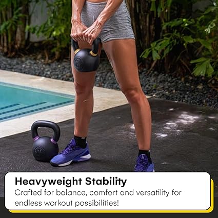 Kettlebell Kings Powder Coated Kettlebell Weights - 9-97 lb Strength Training Kettlebells for Men and Women - Hand Weights Workout Gym Equipment - Weights Set for Home Gym
