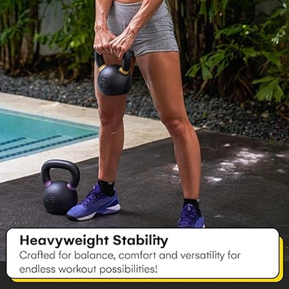 Kettlebell Kings Powder Coated Kettlebell Weights - 9-97 lb Strength Training Kettlebells for Men and Women - Hand Weights Workout Gym Equipment - Weights Set for Home Gym