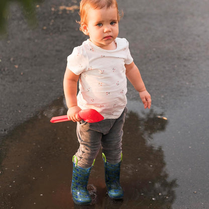 HISEA Kids Rain Boots for Boys Girls, Waterproof Lightweight Rain Boots Light Up by Steps for Water Beach Outdoor Playing (Toddler/Little Kid/Big Kid