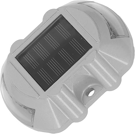 Haofy Solar Driveway Deck Light, Driveway Dock Lamp 12 LED Cast Aluminum for Sidewalk (Green Light)