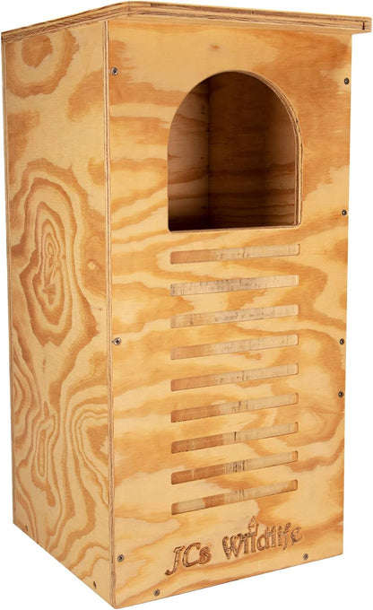 Barred Owl House Nesting Box, Recycled Poly Lumber Owl Box for Outside, Predator Guard, Made in USA (Owl house only; pine shavings and mounting hardware not included)