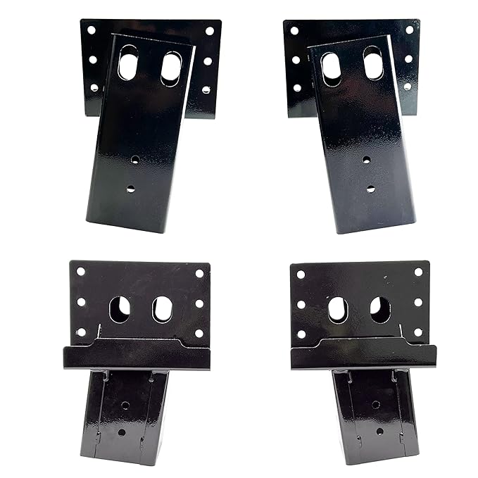 HIFLAME Outdoor Brackets for Deer Stand Hunting Blinds Shooting Shack, Tree Houses, Powder Coated Heavy Duty, 4x4 Outdoor Platform  Hunting Stand Bracket. (Set of 4, Black)