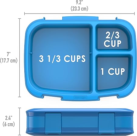 Bentgo Fresh  Leak-Proof, Versatile 4-Compartment Bento-Style Lunch Box with Removable Divider, Portion-Controlled Meals for Teens and Adults On-The-Go  BPA-Free, Food-Safe Materials (Blue)