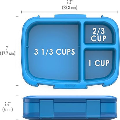 Bentgo Fresh  Leak-Proof, Versatile 4-Compartment Bento-Style Lunch Box with Removable Divider, Portion-Controlled Meals for Teens and Adults On-The-Go  BPA-Free, Food-Safe Materials (Blue)