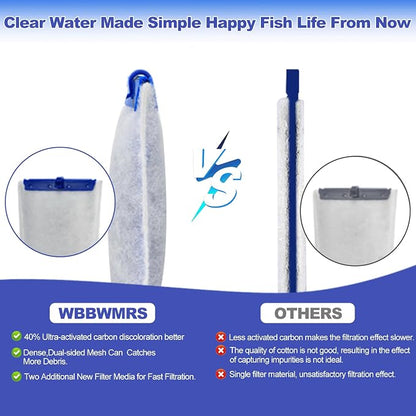 xbbwmrs 6-Pack Large Replacement Filter Cartridges Compatible with Tetra Whisper Bio-Bag Filters Large Aquarium Filter Cartridges for Whisper 20i/40i IQ20/30/45/60 PF20/30/40/60 Power Filters