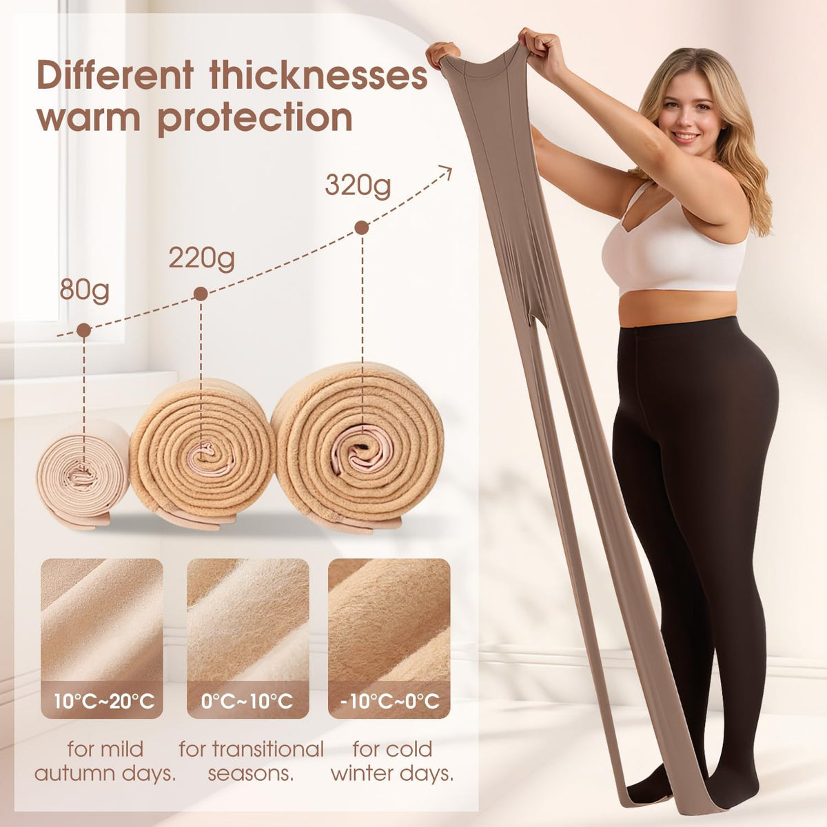 Fleece Lined Leggings Women Comfort Fleece Lined Tights Thermal Legging for Womens High Waist Warm Tights for Women
