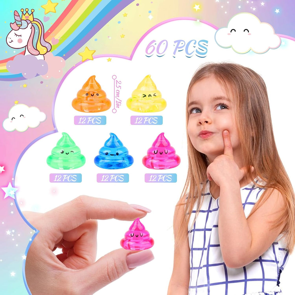 28 PCS Unicorn Poop Mini Unicorn Party Favors Acrylic Poop Figurines Mini Unicorn Expressions Decorations for Friends Family Colleagues Prank Gifts Birthday Party Decoration