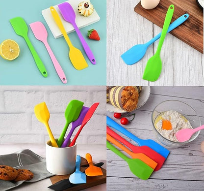 Spatula, 8.3 x 1.6 Inch Silicone Spatula Non Stick Cookware Food Grade Heat Resistant Spatulas for Cooking Baking Mixing, Dishwasher Safe (Green)