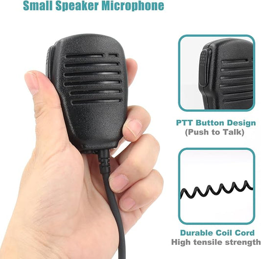 Hm-186ls Small Speaker Microphone Compatible for icom ID-31A ID-51A ID-52A IP100H IP501H radios with 3.5mm Audio Jack and Revolving Swivel Clip Right Angle 2-pin connecto and Revolving Swivel Clip