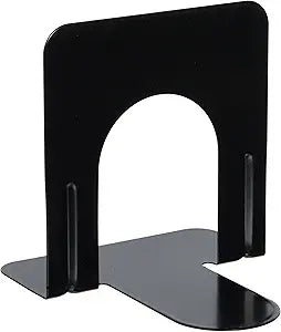 Universal Economy Bookends, Standard, 4 34 x 5 14 x 5, Heavy Gauge Steel, Black, 1 Pair (UNV54051)