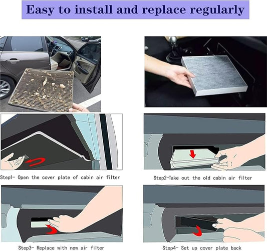 GF727 Cabin Air Filter for 2022-2024 Hyundai Tucson,Santa Cruz,Ioniq 5,Elantra N, 20-24 Sonata, 21-24 Elantra, 21-23 Santa Fe, 21-24 Sorento,K5, 22-24 EV6, 23-24 Niro,GV60, Fits 97133 - L1000 (2 Pack)