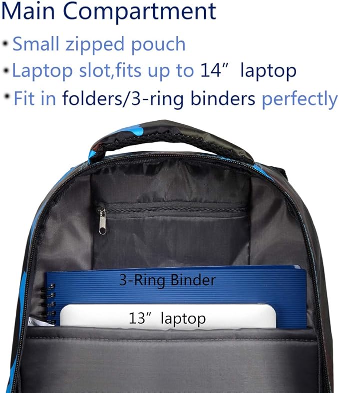 BLUEFAIRY School Backpack for Kids Boys Elementary Primary Middle School Bookbags Back to School Bags Gifts for Childs Mochila Escolares para Nios 17" Camo Blue