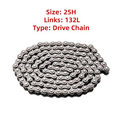 KAMIER 25 Roller Chain 132 Link with Drive Chain Breaker for Razor MX500 MX650 SX500 Mcgrath Dirt Rocket Bike Off Road Motocross Pit Bike Kids Electric Scooter Moped Mini Pocket Bike Heavy Duty Parts