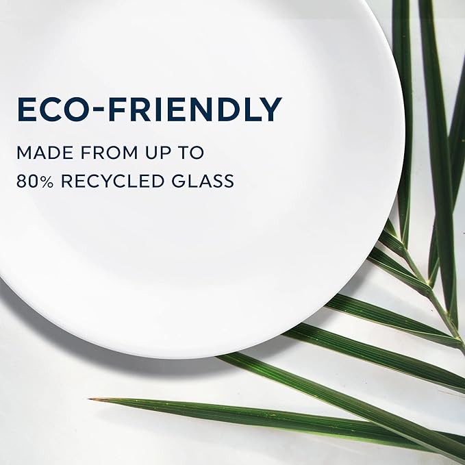 Corelle Vitrelle 3-Piece Salad er Frost White Appetizer Plate Set, Triple Layer Glass and Chip Resistant, 6-34-Inch Lightweight Round Plates