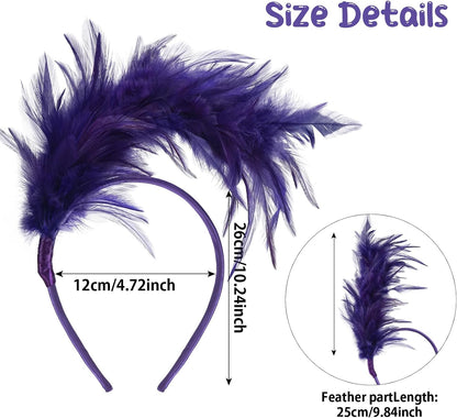 1920s Feather Fascinator Headband for Women Kentucky Derby Headpiece Fascinator Hats for Cocktail Wedding Tea Party