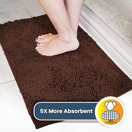 Muddy Mat Shown on TV  Super Absorbent Microfiber Dog Door Mat for Muddy Paws, Non-Slip Washable Pet Rug, Quick Dry Chenille Entryway Carpet, Machine Washable Indoor Outdoor mat, Brown 59"x24"